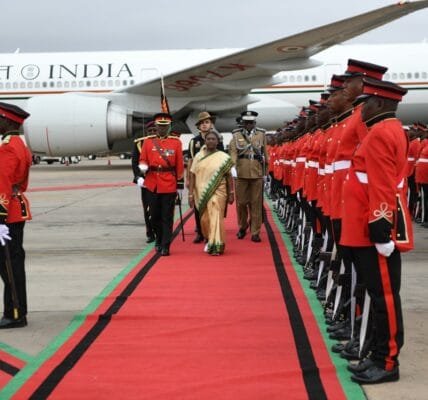 President Draupadi Murmu reached Malawi on the third and final leg of her visit to three African countries