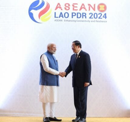 Prime Minister Modi held bilateral talks with Prime Minister of Lao PDR, Sonexay Sipandon, in Vientiane today