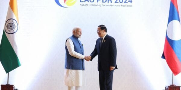 Prime Minister Modi held bilateral talks with Prime Minister of Lao PDR, Sonexay Sipandon, in Vientiane today
