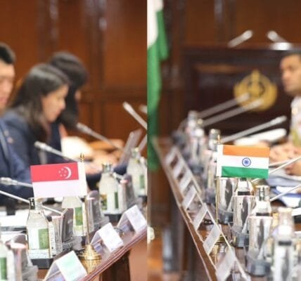 Rajnath Singh co-chairs the 6th India-Singapore Defence Ministers' Dialogue with Singapore Defence Minister Dr Ng Eng Hen in New Delhi