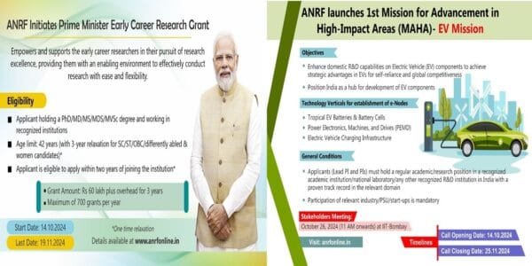 Research National Research Foundation launches PMECRG and MAHA-EV Mission
