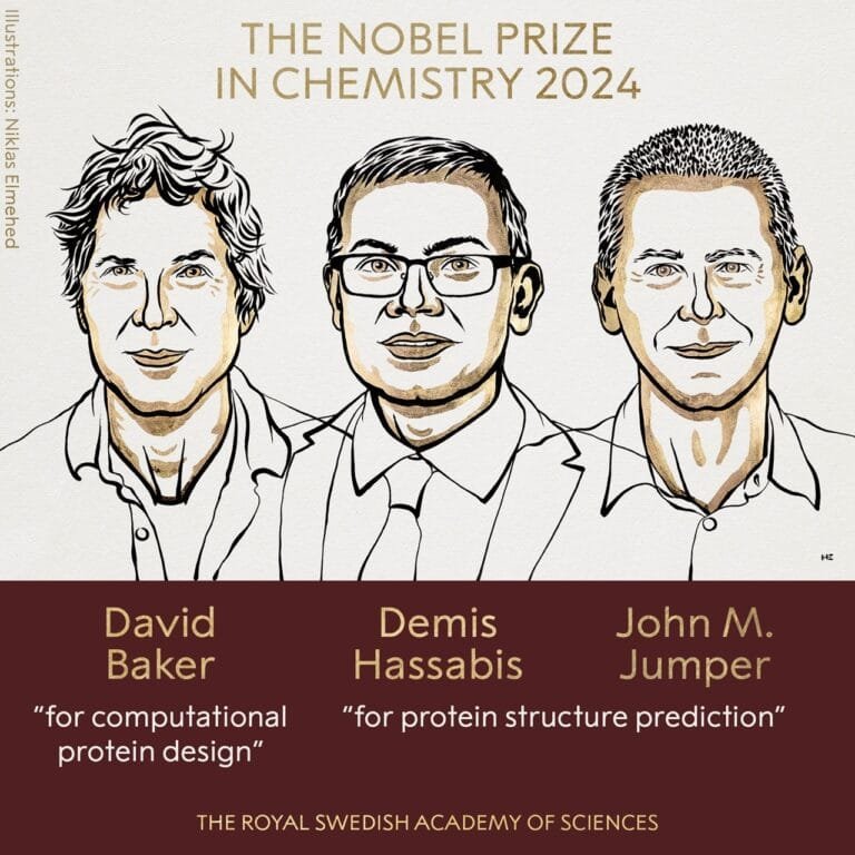 Scientists David Baker, John Jumper and Demis Hassabis will be awarded this year's Nobel Prize in Chemistry