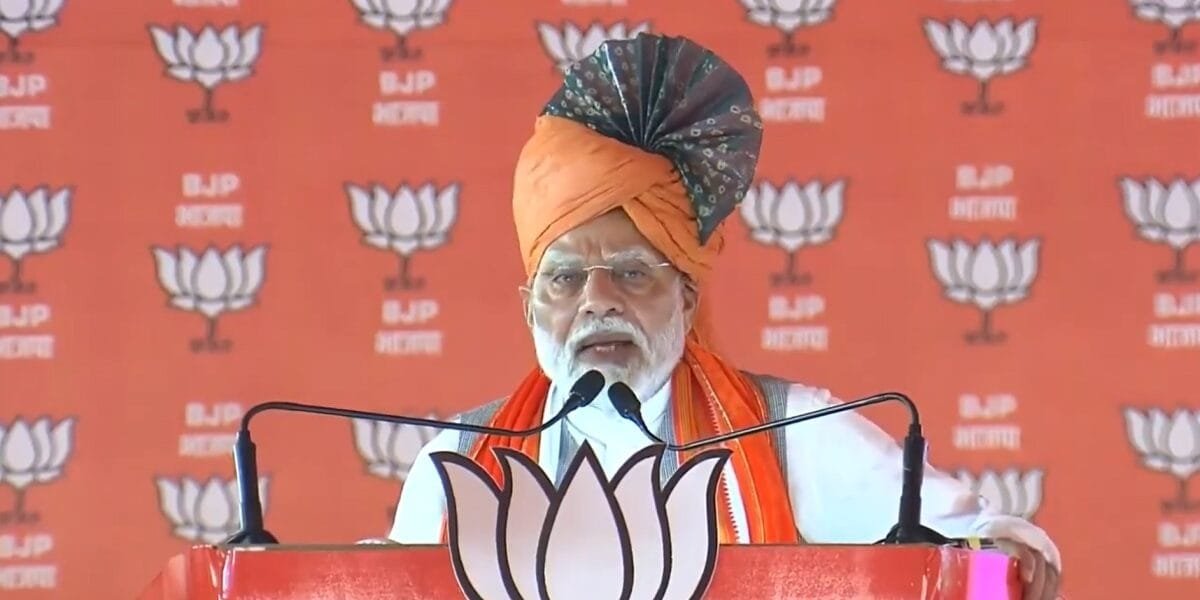Senior BJP leader Narendra Modi addressed an election rally in Palwal, Haryana