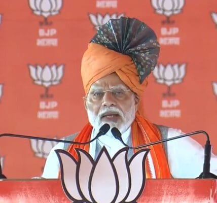 Senior BJP leader Narendra Modi addressed an election rally in Palwal, Haryana