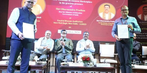 Union Education Minister Dharmendra Pradhan presided over the signing ceremony of the contract between NCERT and Amazon