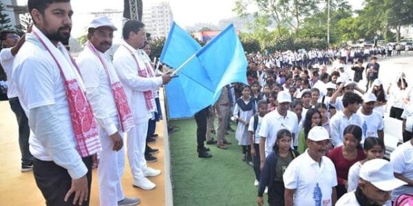 Union Minister Sarbananda Sonowal flagged off 'Run for Unity' on the eve of National Unity Day