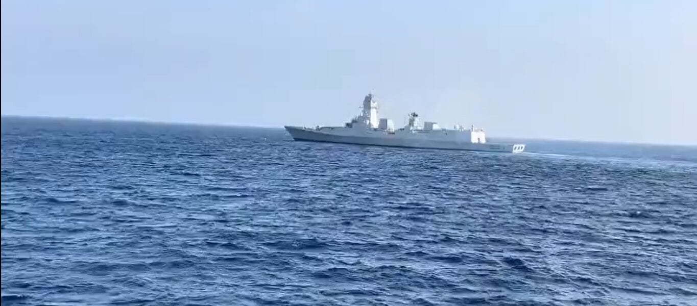 A fishing vessel collided with an Indian naval ship off the west coast