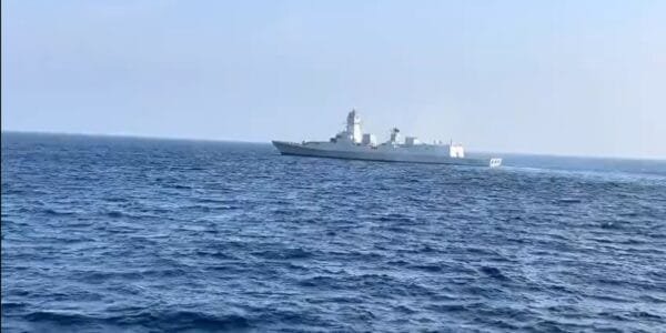 A fishing vessel collided with an Indian naval ship off the west coast