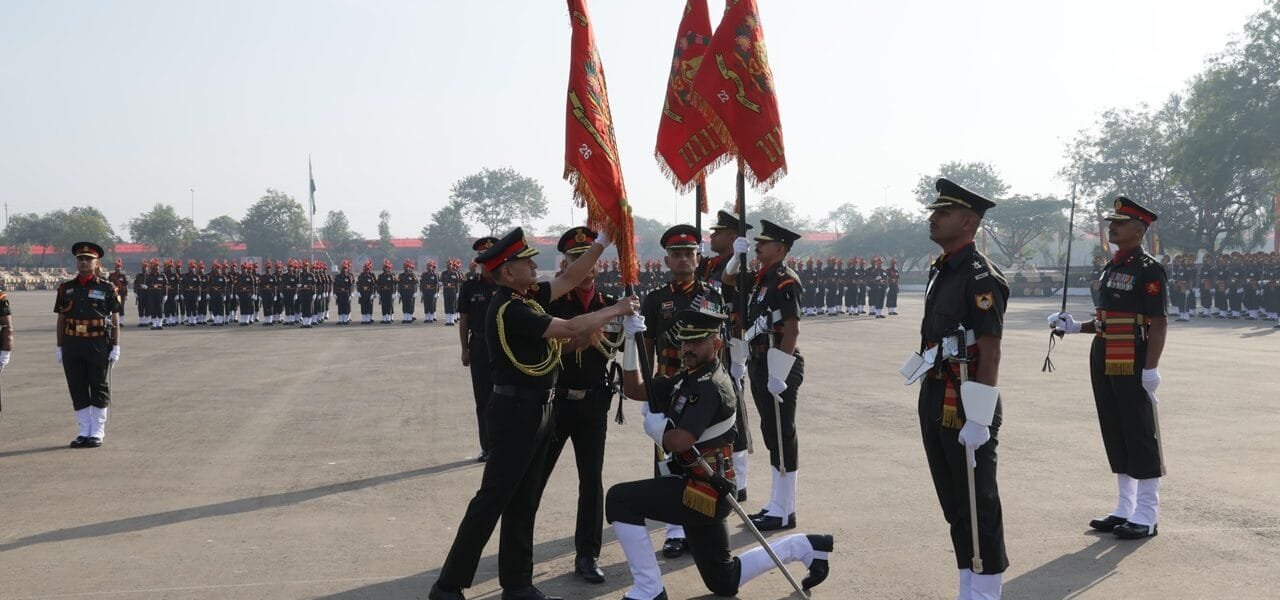 Army Chief General Upendra Dwivedi presented the President's flag to four battalions of Mechanised Infantry