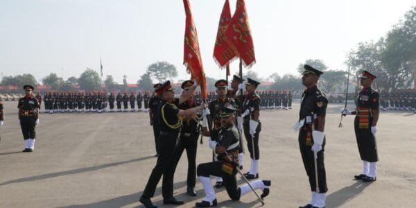 Army Chief General Upendra Dwivedi presented the President's flag to four battalions of Mechanised Infantry