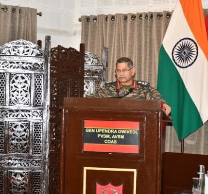 Chief of Army Staff General Upendra Dwivedi addresses the 26th Doctrine and Strategy Seminar