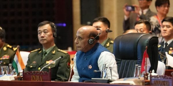 Defence Minister Rajnath Singh addresses the 11th ASEAN Defence Ministers' Meeting-Plus Forum in Vientiane, Lao PDR