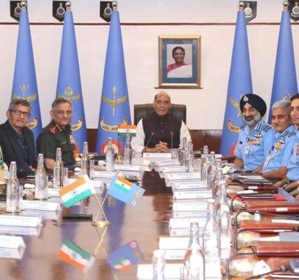 Defence Minister Rajnath Singh lauds Indian Air Force for its dedication and efficiency in defending the country
