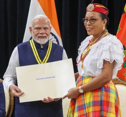 Dominica conferred its highest national honour 'Dominica Award of Honour' to PM Narendra Modi