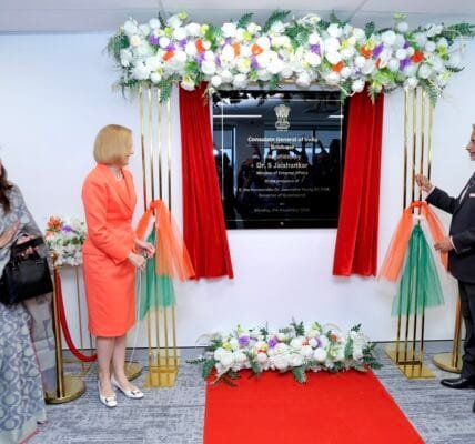 External Affairs Minister Dr S Jaishankar today inaugurated the new Consulate General of India in Brisbane