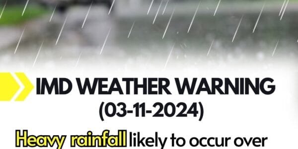 IMD predicted heavy rains with thunderstorms in Tamil Nadu, Puducherry and Kerala today