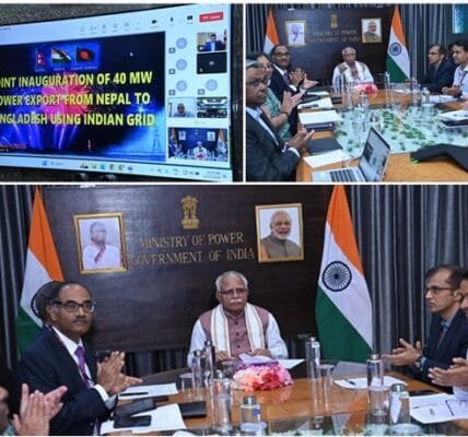Inauguration of the first tripartite power sale agreement, supply of electricity from Nepal to Bangladesh through the Indian grid