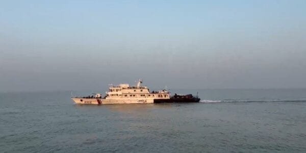Indian Coast Guard rescued Indian fishermen after chasing the Pakistani ship PMSA Nusrat