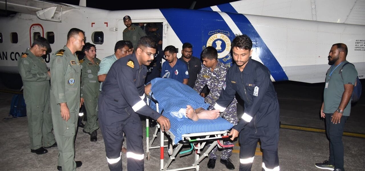 Indian Coast Guard rescued a critically ill patient from Agatti, Lakshadweep late night on 13 November