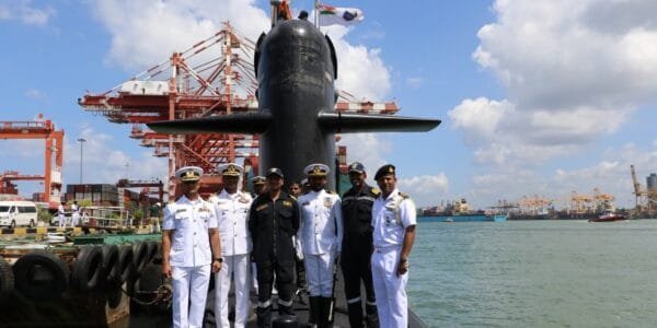 Indian submarine INS Vela reached Sri Lanka on a three-day visit on Sunday