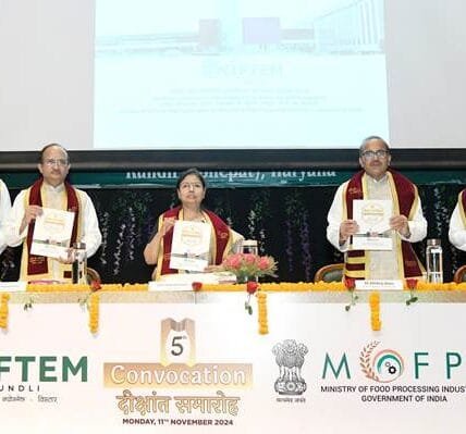 National Institute of Food Technology Entrepreneurship and Management (NIFTEM-K), Kundli celebrated its 5th Convocation today