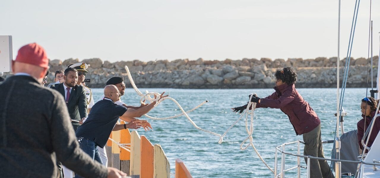 Navika Sagar Parikrama II INSV Tarini boat reaches Freemantle, Australia