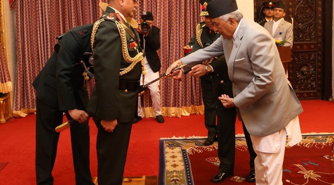 Nepal President conferred honorary title of General of Nepal Army to Indian Army Chief
