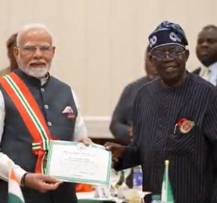 PM Modi honoured with Nigeria's second highest national honour