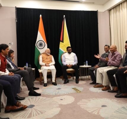 PM Modi interacts with leading cricketers from Guyana