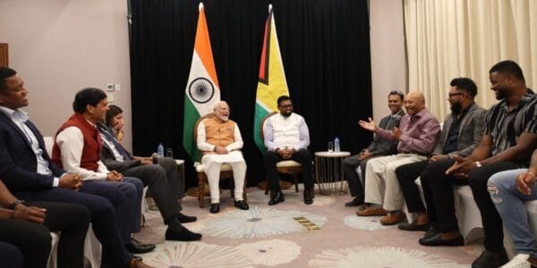 PM Modi interacts with leading cricketers from Guyana