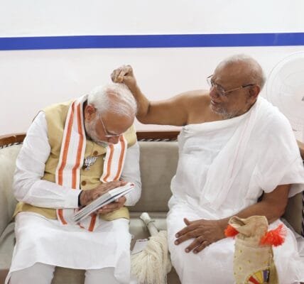 PM Modi met Jain Acharya Ratnasundarsuriswarji Maharaj Saheb