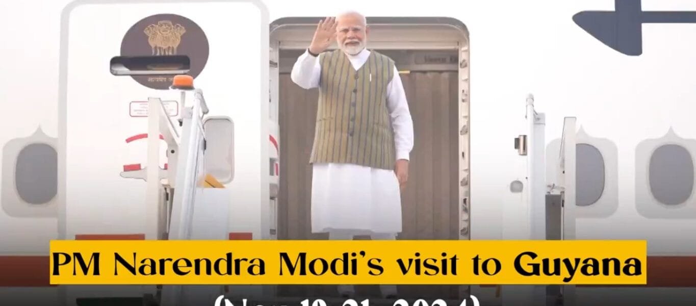PM Narendra Modi arrived in Guyana on a three-day visit