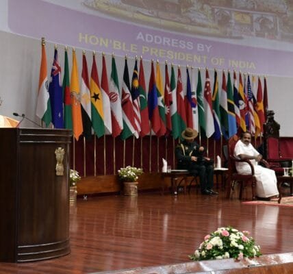 President Draupadi Murmu addressed the students, officers and faculty of the Defence Services Staff College, Wellington, Tamil Nadu
