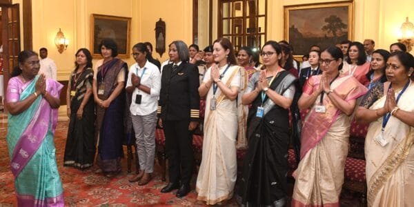 President Draupadi Murmu met successful women officers (women achievers) of Indian aviation sector