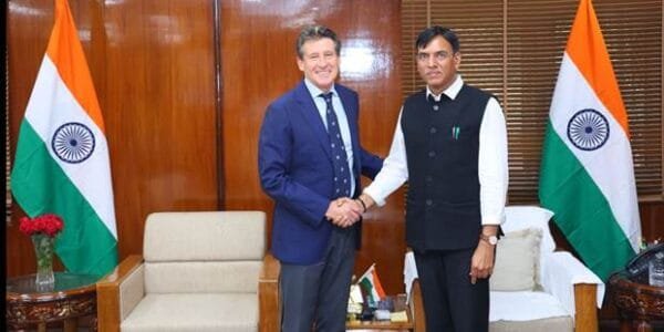 Union Sports Minister Dr. Mansukh Mandaviya meets World Athletics President Lord Sebastian Coe