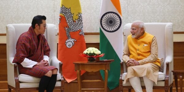 Bhutan's King Jigme Wangchuck and Queen Jetsun Pema Wangchuck met Prime Minister Narendra Modi in New Delhi today