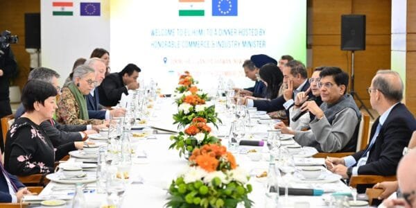 Commerce and Industry Minister Piyush Goyal interacts with Ambassadors of the European Commission Delegation and EU Member States