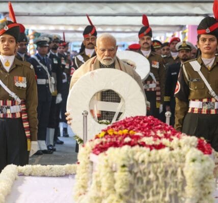 Former Prime Minister Dr. Manmohan Singh was cremated with full state honours today at Nigam Bodh Ghat in New Delhi