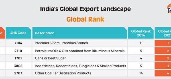 India has made remarkable progress in sectors ranging from petroleum oils and agrochemicals to semiconductors and precious stones