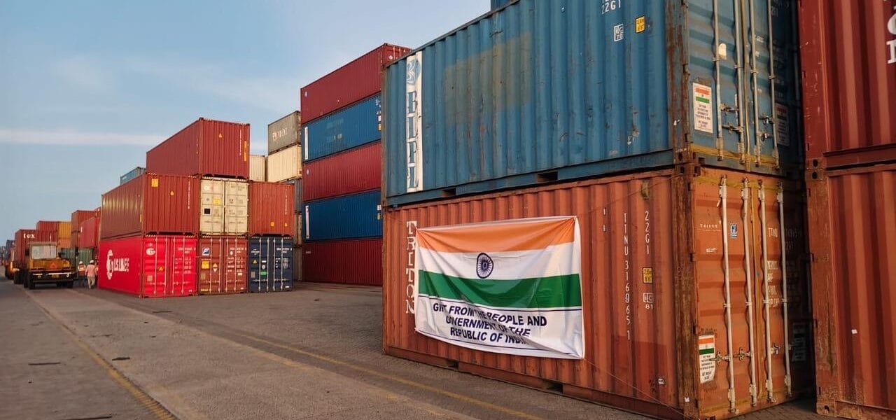 India sends a consignment of 2,200 metric tonnes of rice to Myanmar as part of humanitarian aid