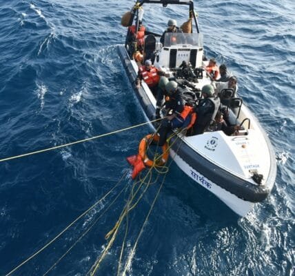 Indian Coast Guard in collaboration with Pakistan Coast Guard rescued 12 sailors in distress in North Arabian Sea