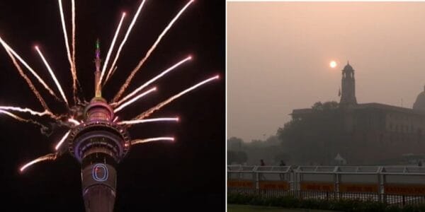 New Zealand welcomed New Year 2025 with fireworks; Delhi witnessed the last sunset of the year 2024