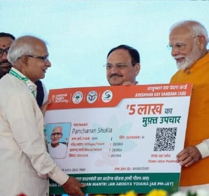 PM Modi lauds enthusiasm of senior citizens for Ayushman Vaya Vandana Card