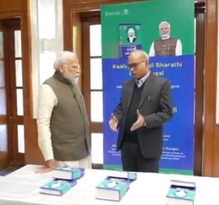 PM Modi releases a collection of the complete works of great Tamil poet Subramania Bharati on his birth anniversary