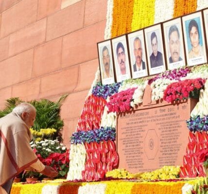 PM Modi today paid tribute to those martyred in the 2001 Parliament attack