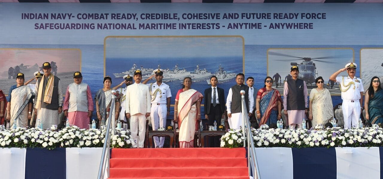 President Draupadi Murmu attended the Navy Day celebrations held at Puri beach in Odisha