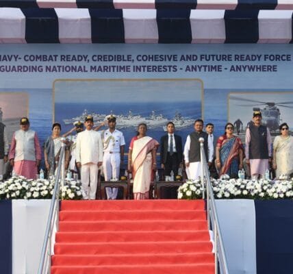 President Draupadi Murmu attended the Navy Day celebrations held at Puri beach in Odisha