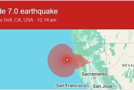Strong earthquake strikes Northern California, USA, magnitude measured 7.0 on Richter scale