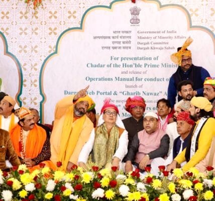 A chadar sent by Prime Minister Narendra Modi was offered at the dargah of Sufi saint Khwaja Moinuddin Hasan Chishti in Ajmer today.