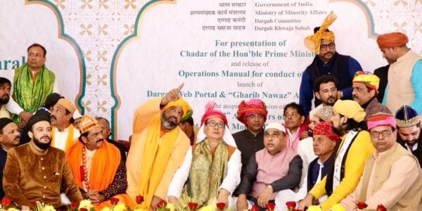 A chadar sent by Prime Minister Narendra Modi was offered at the dargah of Sufi saint Khwaja Moinuddin Hasan Chishti in Ajmer today.